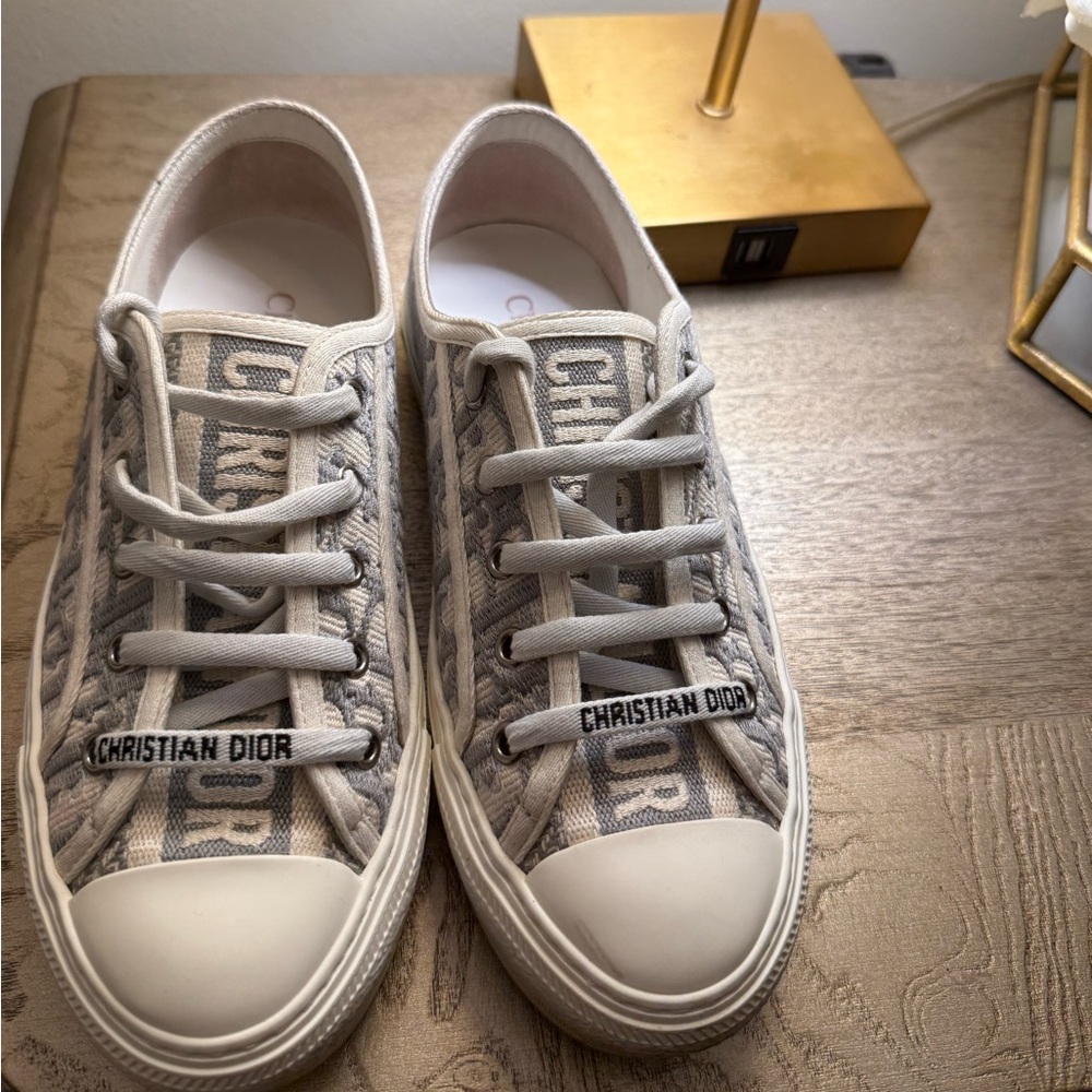 Dior Women's White and Gray Sneakers - Picture 2 of 5